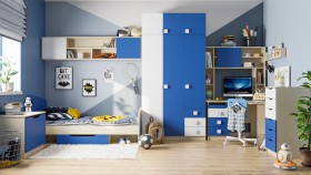 Детская комната Скай (Синий/Белый/корпус Клен) в Ярославле - yaroslavl.katalogmebeli.com | фото