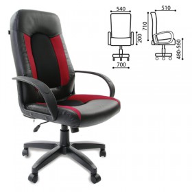 Кресло офисное BRABIX Strike EX-525 (черно-красный) в Ярославле - yaroslavl.katalogmebeli.com | фото