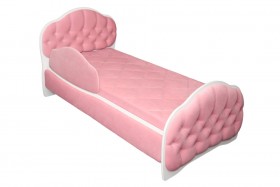 Кровать 170 Гармония 36 Светло-розовый (мягкий бортик) в Ярославле - yaroslavl.katalogmebeli.com | фото