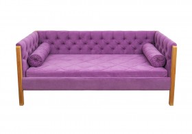 Кровать 180 серии Леди  32 Фиолетовый (подушка валик) в Ярославле - yaroslavl.katalogmebeli.com | фото