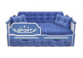 Кровать 180 серии Спорт 1 ящик 85 Синий (подушки) в Ярославле - yaroslavl.katalogmebeli.com | фото