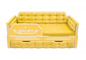Кровать 190 серии Спорт 1 ящик 74 Жёлтый (мягкие боковые накладки) в Ярославле - yaroslavl.katalogmebeli.com | фото