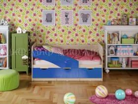 Кровать Бабочки 1,6м (Синий металлик) в Ярославле - yaroslavl.katalogmebeli.com | фото