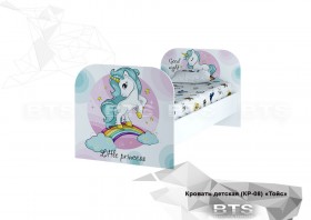 Кровать детская КР-08 Тойс (белый/белый,фотопечать Little Pony) в Ярославле - yaroslavl.katalogmebeli.com | фото 1