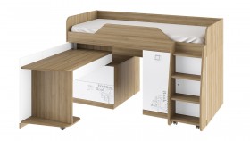 Кровать комбинированная «Оксфорд» (Ривьера/Белый с рисунком) в Ярославле - yaroslavl.katalogmebeli.com | фото 3