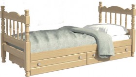 Кровать одинарная Аленка из массива сосны 800*1890 Сосна в Ярославле - yaroslavl.katalogmebeli.com | фото 1