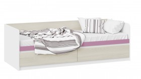 Кровать «Сканди» с 2 ящиками Дуб Гарден/Белый/Лиловый в Ярославле - yaroslavl.katalogmebeli.com | фото