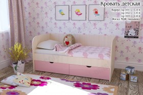 Мальвина Кровать детская 2 ящика 1.8 Розовыйй глянец в Ярославле - yaroslavl.katalogmebeli.com | фото
