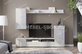 Мебель для гостиной МГС 4 (Белый/Цемент светлый) в Ярославле - yaroslavl.katalogmebeli.com | фото