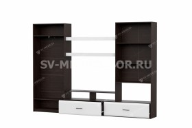 Мебель для гостиной МГС 7 Исполнение 1 Дуб Венге/Белый глянец в Ярославле - yaroslavl.katalogmebeli.com | фото