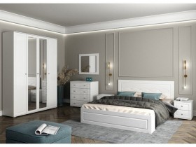 Модульная спальня Барселона (Белый/Белый глянец) в Ярославле - yaroslavl.katalogmebeli.com | фото