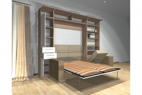 Шкаф-кровать с диваном Каролина в Ярославле - yaroslavl.katalogmebeli.com | фото 3