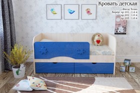 Техно Кровать детская 2 ящика 1.8 Синий глянец в Ярославле - yaroslavl.katalogmebeli.com | фото
